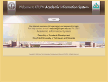 Tablet Screenshot of aisys.kfupm.edu.sa